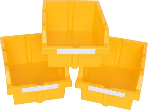 Seville Classics Large Commercial Grade Nsf 3 Pack For Bin Rack Storage System Yellow