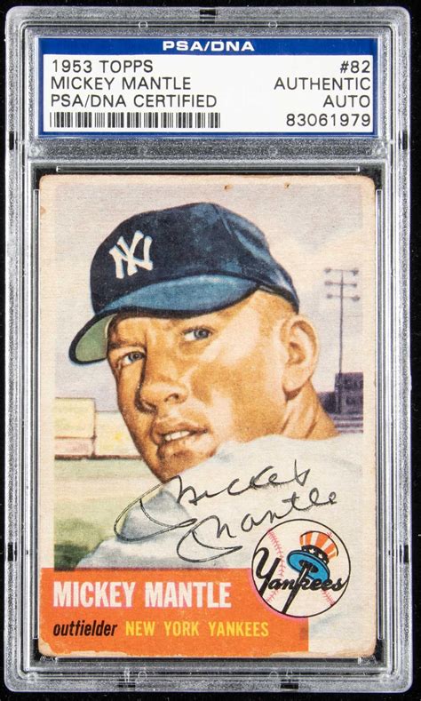 Lot 1953 Topps 82 Mickey Mantle Autographed Card