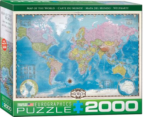 Map Of The World 2000 Piece Puzzle Athena Posters