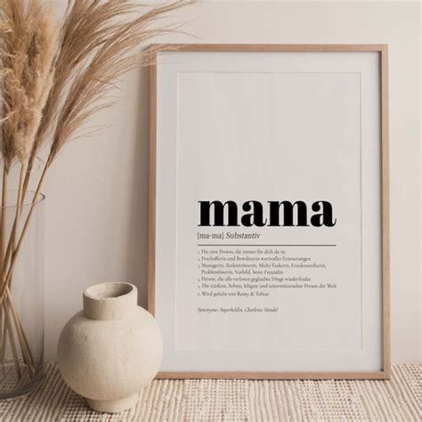 Mama Definition Poster Personalisiert Muttertagsgeschenk Etsy