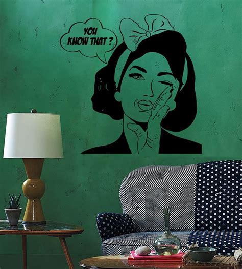 Sexy Girl Woman Teen Wall Stickers Quote You Know What Pop Art Bedroom