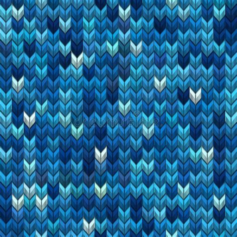 Light And Dark Blue Knit Seamless Pattern Eps 10 Vector Stock Vector