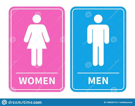 Men And Women Restroom Sign Male And Female Silhouetted