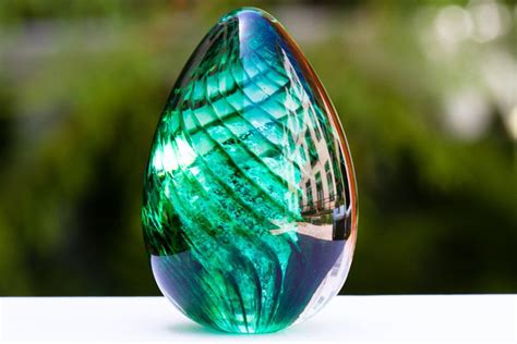 Glass Memorial Egg With Infused Ash Cremation Glass Art Memorial Glass Cremation Glass