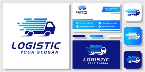 Car Box Truck Logistic Courier Delivery Shipping Express Cargo Logo