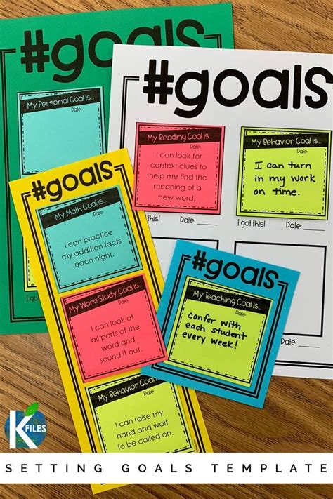 Goal Setting Templates Editable For All Subjects Student Goals Goal