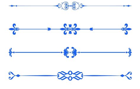 Royal Blue Decorative Text Dividers Clipart Text Divider Vector