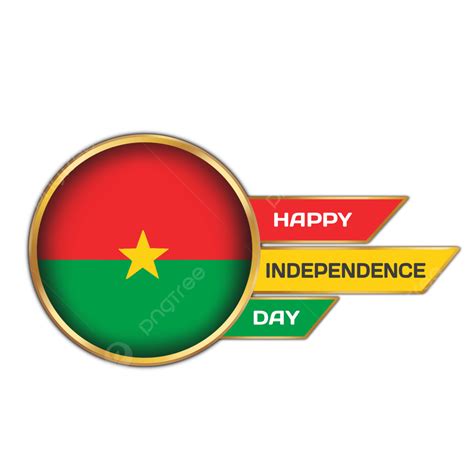 Burkina Faso Joyeux Jour De Lindépendance Pays Drapeau Cercle Or Badge