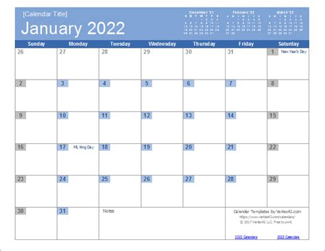 2022 Calendar With Holidays By Towhur