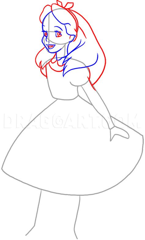 How To Draw Alice In Wonderland Step By Step Drawing Guide By Dawn