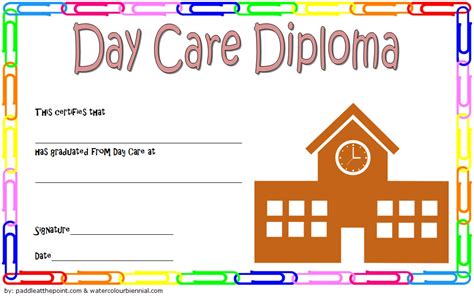 Daycare Diploma Free Printable Printable Templates