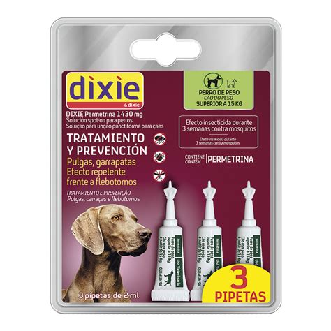Dixie Pipetas Repelentes Para Perros De Más De 15 Kg Permetrina 3 Uds