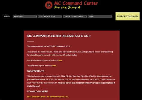 Sims 4 mc command center woohoo 6.6.3. MC Command Center has a new download location + new update!