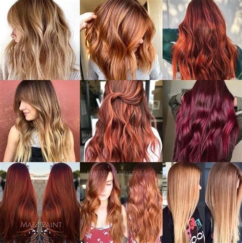 Shades Of Red Hair Color Palette Hairstyles Weekly