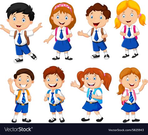 School Children Cartoon Royalty Free Vector Image