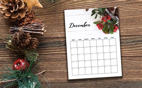 December 2017 Calendar Holiday Berries Ardesignsbyalecia
