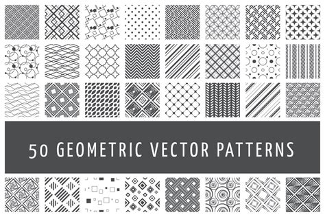 50 Vector Geometric Patterns Abstract Seamless Patterns 288941 Patterns Design Bundles