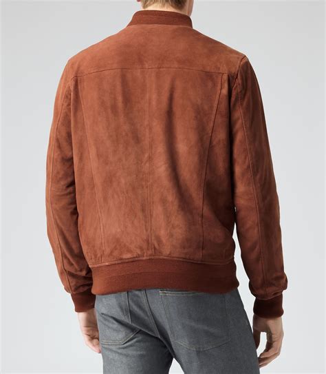 Reiss Madson Suede Bomber Jacket In Brown For Men Lyst