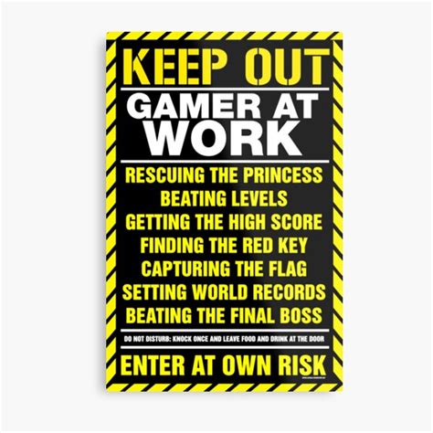 Gamer At Work Poster Metal Print For Sale By Geekgamer Redbubble
