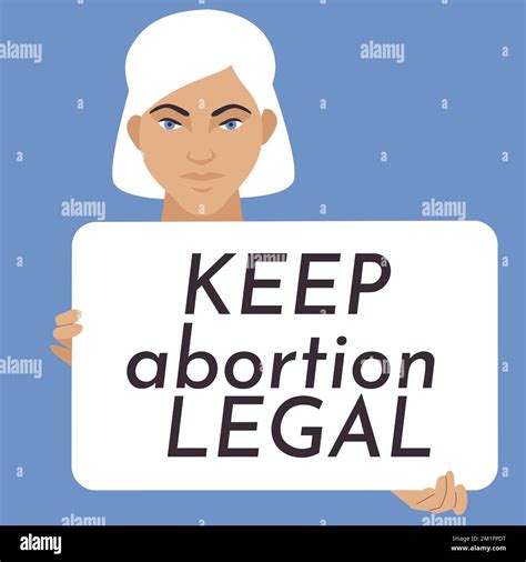 Mädchen Mit Banner Abtreibung Legal Halten Eine Dame Hält Ein Leeres