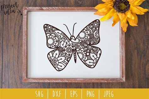 Free svg image & icon. Butterfly Mandala Zentangle SVG, DXF, EPS, PNG, JPEG ...