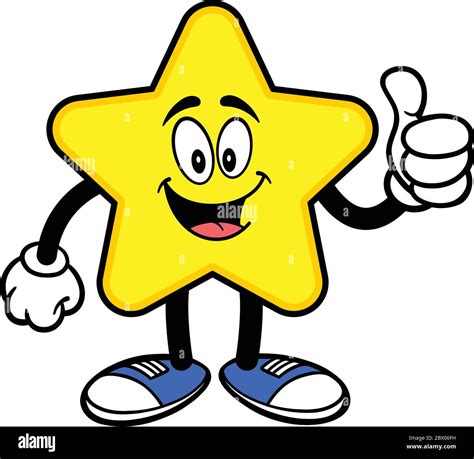 Star Mascot With Thumbs Up A Cartoon Illustration Of A Star Mascot