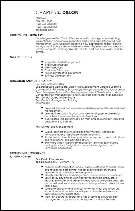 I believe my training, experience, and proven ability as a tier one technical support specialist and help desk technician will allow me to significantly. Pest Control Treatment Certificate Sample | Pest Control