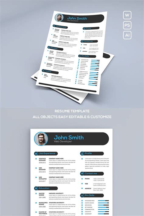 Boost your career with one click. John Smith - Resume Template, #Smith #John #Template # ...