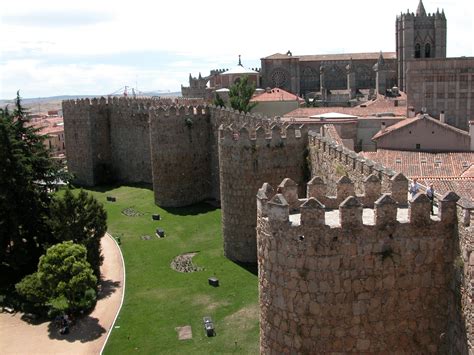 Old City Walls Avila Spain Upper View