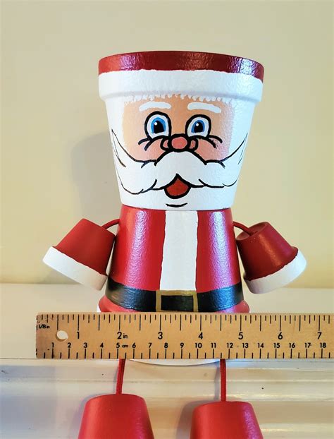 Santa Claus Clay Pot People Christmas Planter Decor And Candy Etsy
