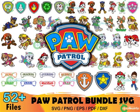 52 Paw Patrol Bundle Svg Free Svg Files For Cricut