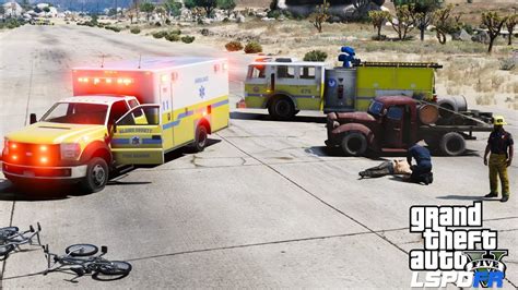 Gta 5 Firefighter Mod 60 Blaine County Fire Responding To Ems Call