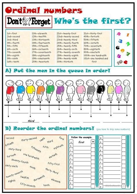 My super bookmarks part 3! Ordinal numbers (con imágenes) | Numeros ordinales en ...