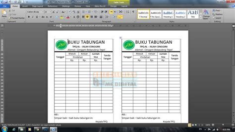 Contoh Buku Tabungan - Riset