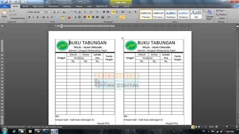 Download Buku Tabungan Word Arie Cellular