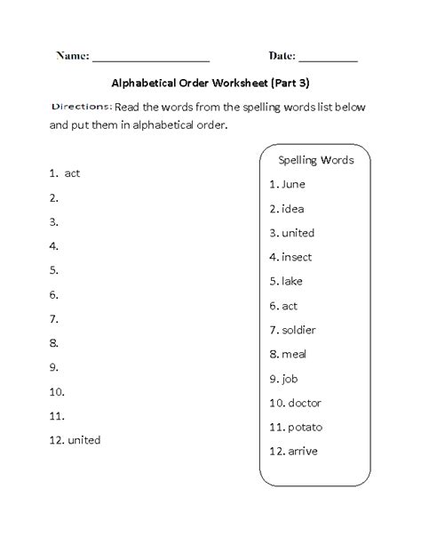 Piggyback on our free, printable alphabetical order worksheets to teach children how to alphabetize words! Alphabet Worksheets | Alphabetical Order Worksheets