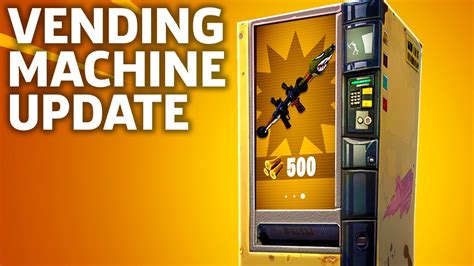Trade in spare materials for extra gear! the item's image shows a shotgun that's purchasable. Fortnite Vending Machines Update Overview - YouTube