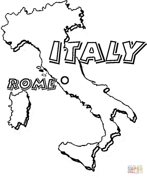 Italie | Italy for kids, Italy map, Coloring pages