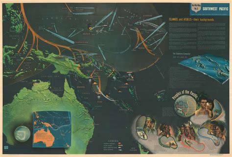 Spectacular Nav War Map Of The Southwest Pacific Rare