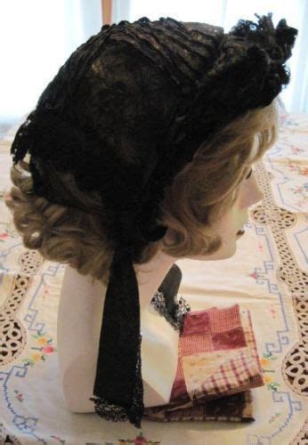Victorian Bonnets 1800s Antique 1800s Victorian Net Lace Mourning