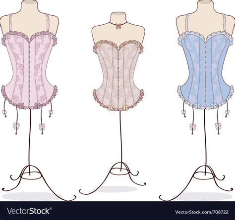 Variety Sexy Vintage Corsets Royalty Free Vector Image