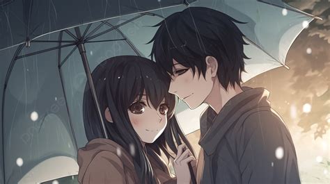 カップルのhdの壁紙雨 かわいいカップルのアニメ画像背景画像素材無料ダウンロード Pngtree