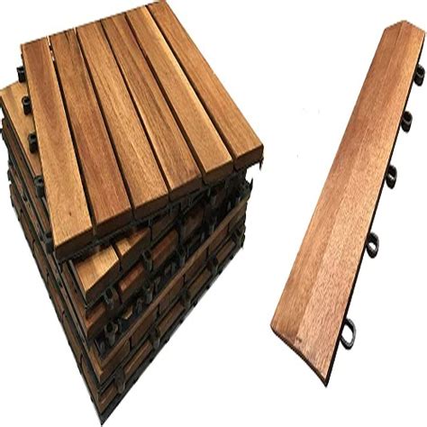 Wooden Interlocking Acacia Hardwood Decking Tiles 30x30cm For Patio And