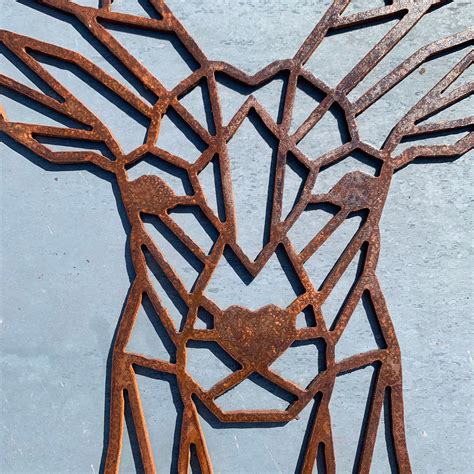 Geometric Deer Metal Wall Art Geometric Animals Modern Etsy