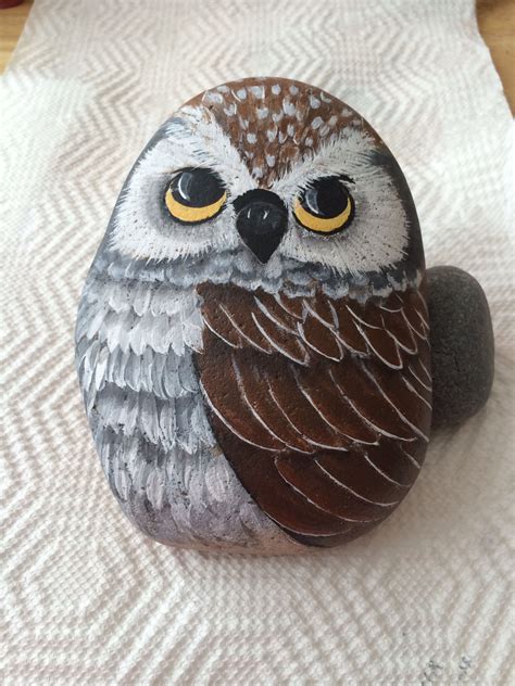 My Owl Rock Owl Rocks Rock Painting Ideas Easy Painted Rocks