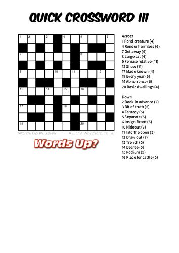Printable Crosswords English Vocabulary Printable Crossword Puzzles