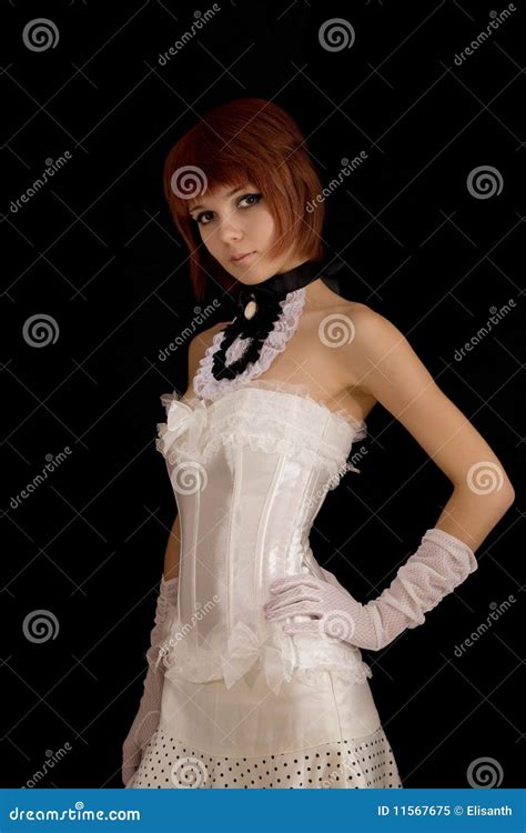 Attractive Girl In White Corset Stock Image Image Of Decorative Decoration 11567675