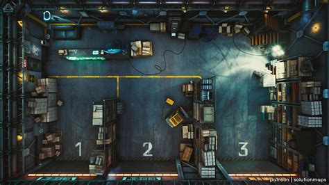 Dystopian City Warehouse Free Cyberpunk Battle Map Rbattlemaps