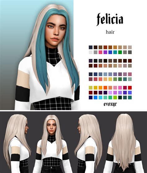 Felicia Hair Evoxyr Sims Hair Sims 4 Sims