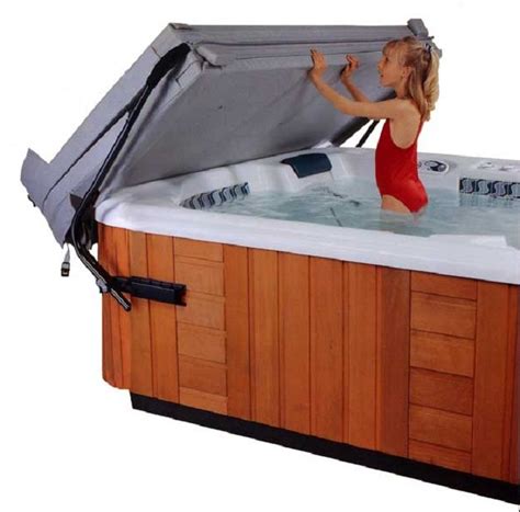 Hot Tub Cover Lift For Adding Unique Style To Spa Area With Gorgeous